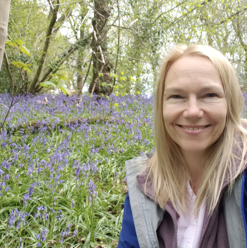 Cathy in the bluebells