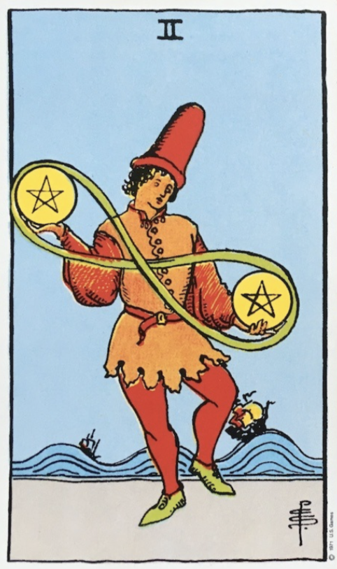 The Two of Pentacles - Out of balance